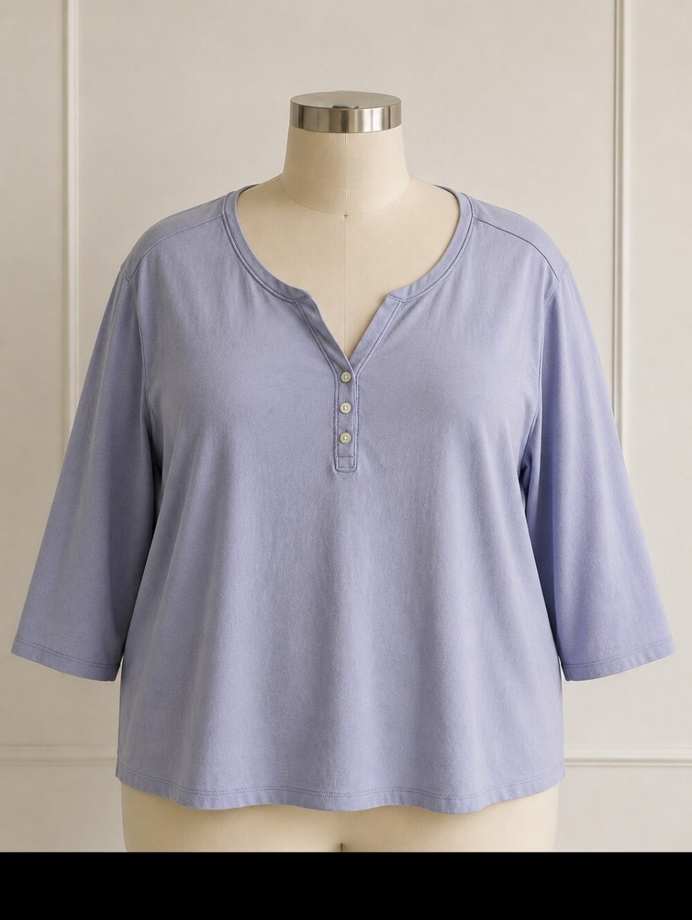 Light Lavender 3/4 Sleeve Top - Women